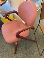 red cloth side chair with arms