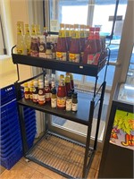 Black display rack for grocery use on wheels