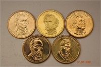 5- United States Presidential $1 Coins