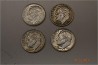 1960,1961,1962, & 1963 US Silver Dimes
