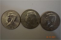3-1984 to 1994 US Kennedy Half Dollars