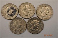 5- 1979 Susan B. Anthony US $1 Coins