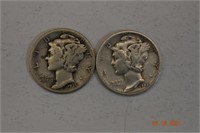 1935 & 1944 US Mercury Dimes