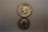 1776-1976 Bicentennial Half Dollar & Quarter