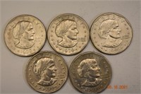 5- 1979 to 1999 Susan B. Anthony US Dollars