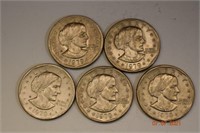 5- 1979 Susan B Anthony US $1 Coins