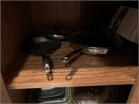 TWO SKILLETS- ONE LARGE CUISINART