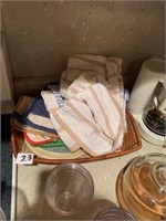LOT OF DISH TOWELS AND HOT PADS