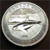 2019 CANADA - Orca Killer Whale 2 OZ .9999 Silver