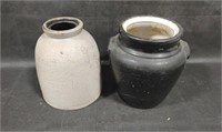 2 Pieces Antique Stoneware