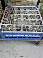 25-Compartment Glass Rack with Glasses