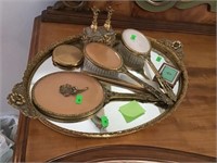 Dresser Set and mirror tray
