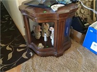 End table with glass panels 26x21 one panel needs