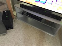 LG sound bar and woofer, Samsung blue ray player