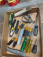 Misc screw drivers and pliers