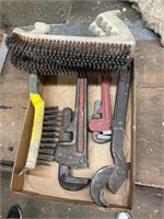 Misc wrenches and wire brushes