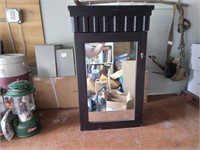 Jewelry  cabinet hangs on wall 29x19x6