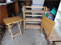 Folding tables & bookshelf