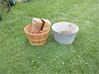 Galvanized tub & baskets