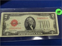 1928G series two dollar red seal note, nice