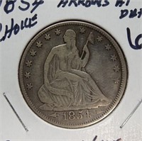 1854 seated half, arrows at date, ch