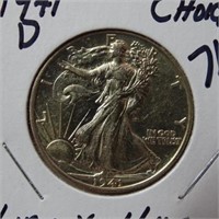 1941-D Liberty half dollar, choice