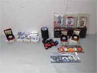 HOCKEY MEMORABILIA / ASST. COINS