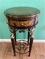 Vintage Ornate Side Table/30”H,17”Dia
