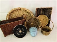 Variety of Wicker Baskets/8 Pieces/Heavy Wicker