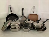 Variety of Pots and Pans/10 Pieces w/ Lids