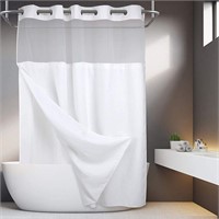 No Hooks Required Waffle Weave Shower Curtain