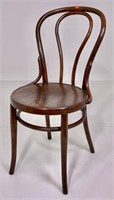 Oak bentwood side chairs, 16" round seat, 35" tall