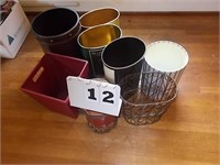 Wire Basket and 7 Waste Cans