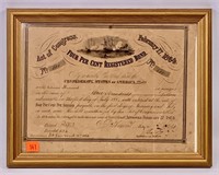 Confederate Bond - 1864, $100 in 10.5"x13.5"