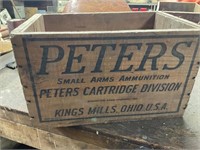 Advertising peters wooden ammo box