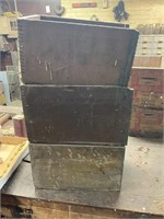 3 Peters wooden ammo boxes