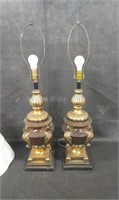 Heavy Gold Guilded Table Lamps