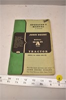 John Deere Model "A" Tractor Operators Manual *SC
