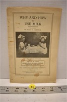 How and Why To Use Milk booklet 1923 (fragile,