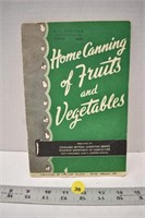 Home Canning of Fruits and Vegetables booklet