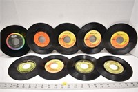 9 Beatles 45's (moderate damage)