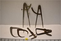 Antique calipers and measuring devices
