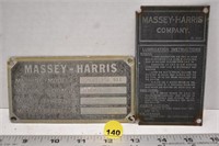 Massey Harris super 26 combine nameplates
