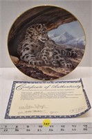 Bradford Exchange plate - Snow Leopards