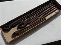 BOX: FIVE BLACKSMITH TONGS