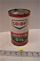 1 Quart "CO-OP" Premium Oil Tin Part Full