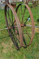 Set of Steel Wheels with, 42" in diameter