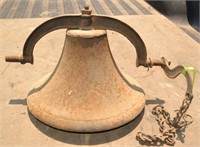 Cast Iron Bell with Clapper. 16" in diameter