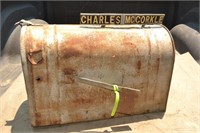 Large well used galvanized mail box