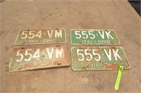 Ohio License plates. 2 sets of 196. Sequential